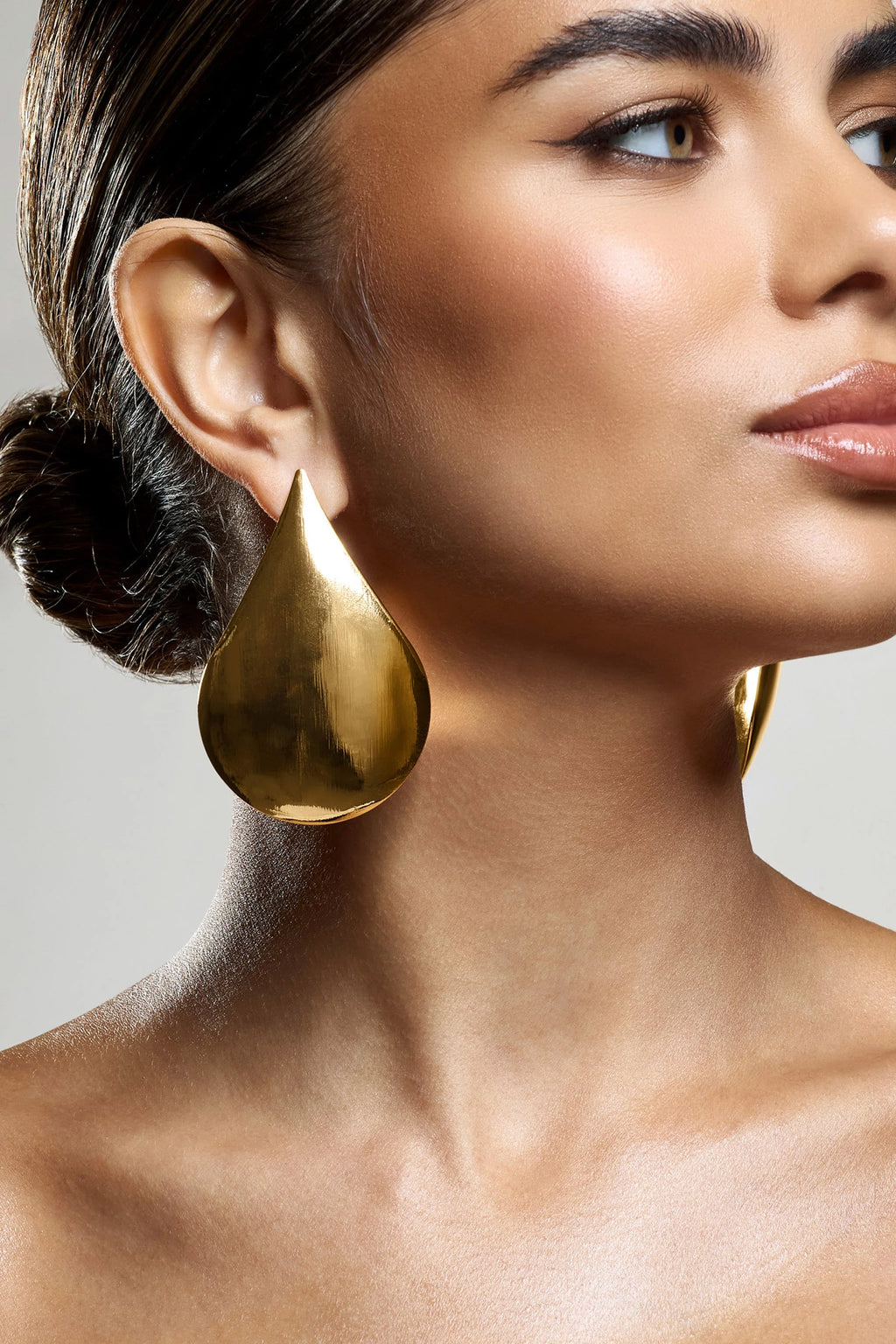 Malin | Gold Statement Teardrop Earrings