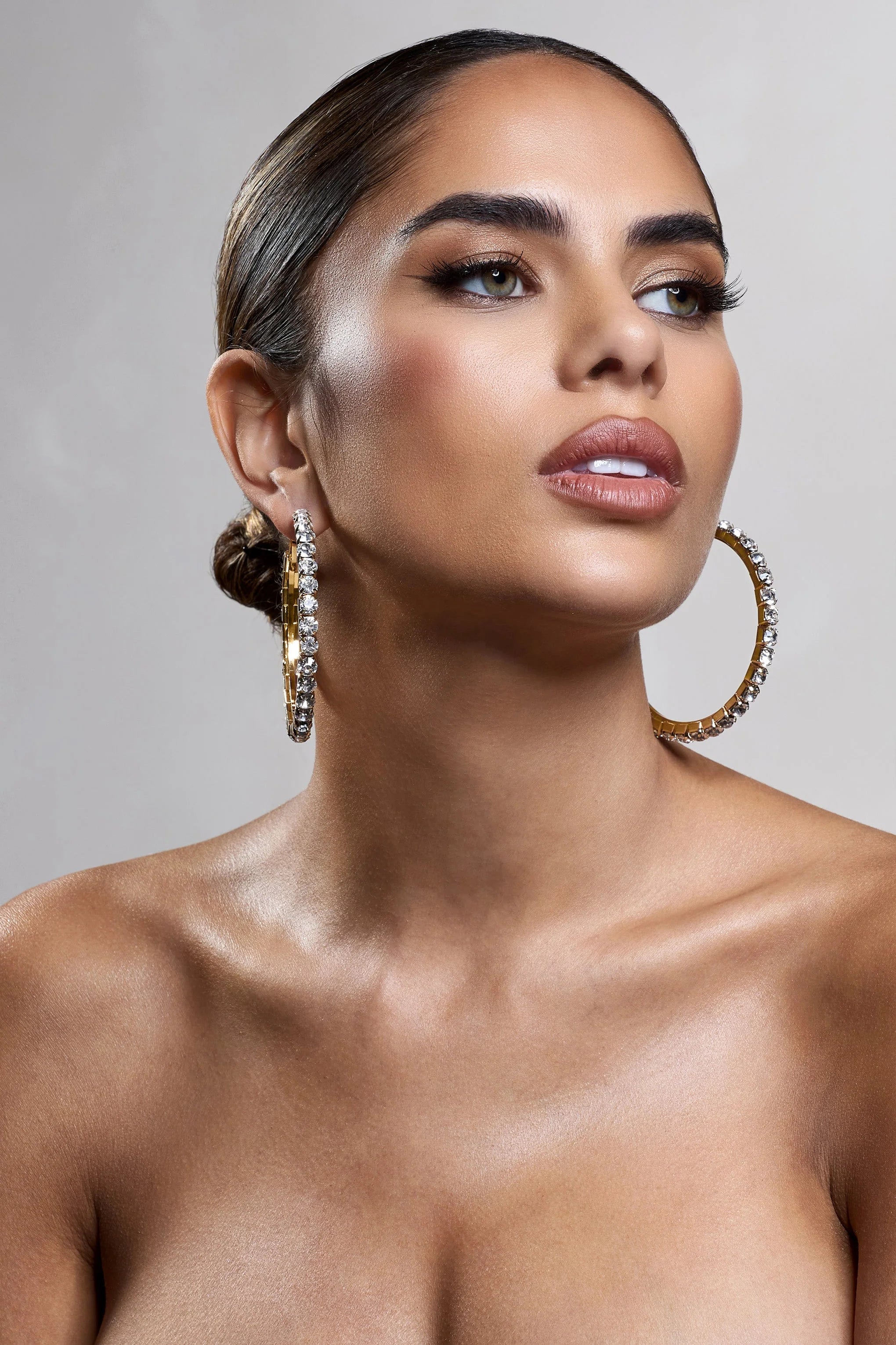 Grace | Gold Chunky Diamante Hoop