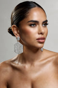Sea Of Stars | Silver Diamante Tassel Drop Earrings