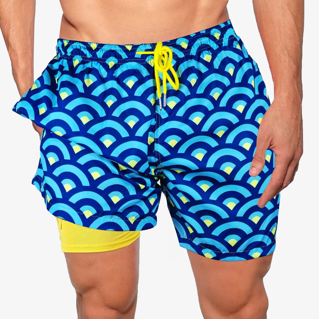 Miami Clouds - 6 Mid-Length Hybrid Shorts