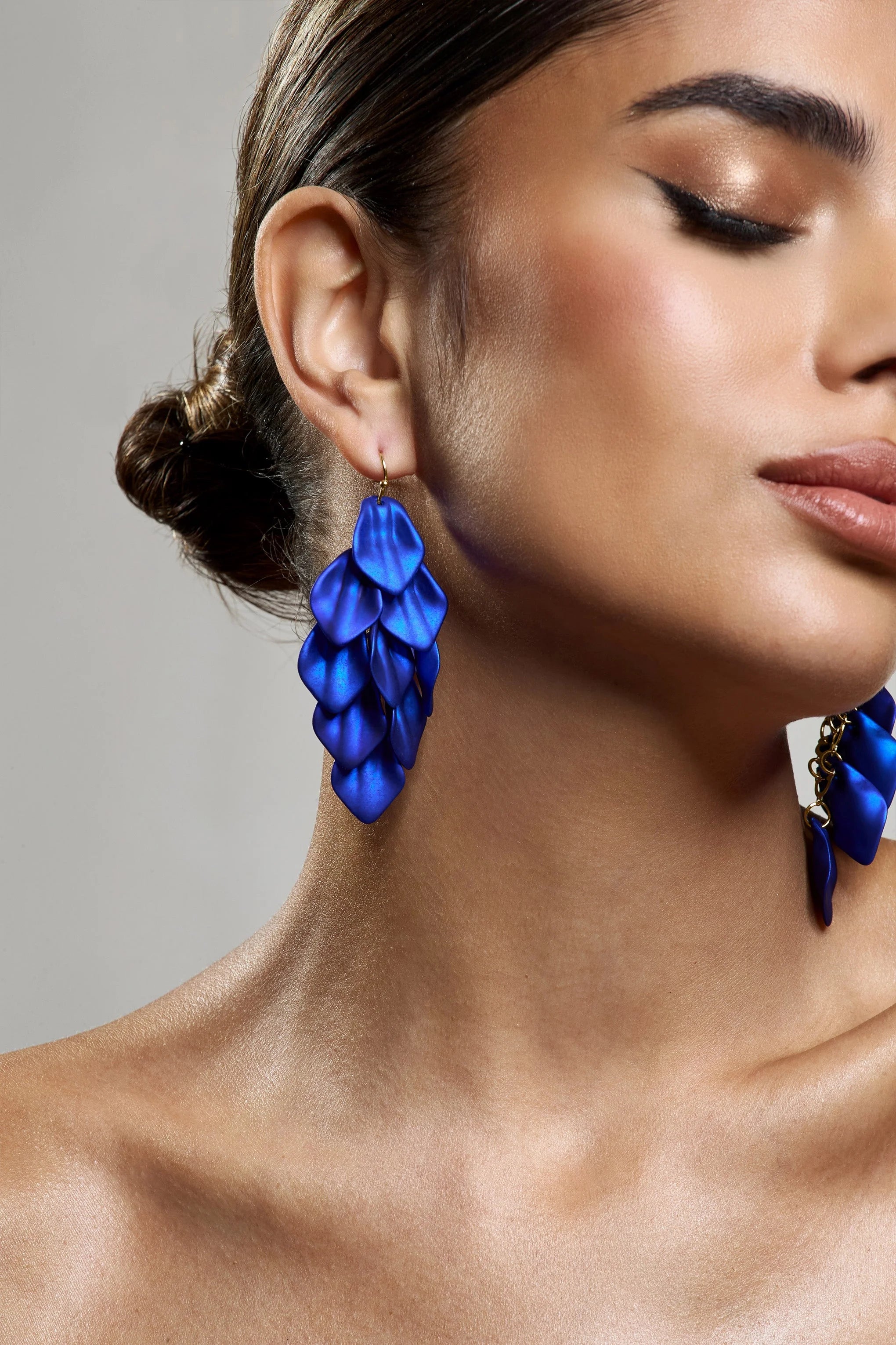 Hummingbird | Blue Petal Dangle Earrings