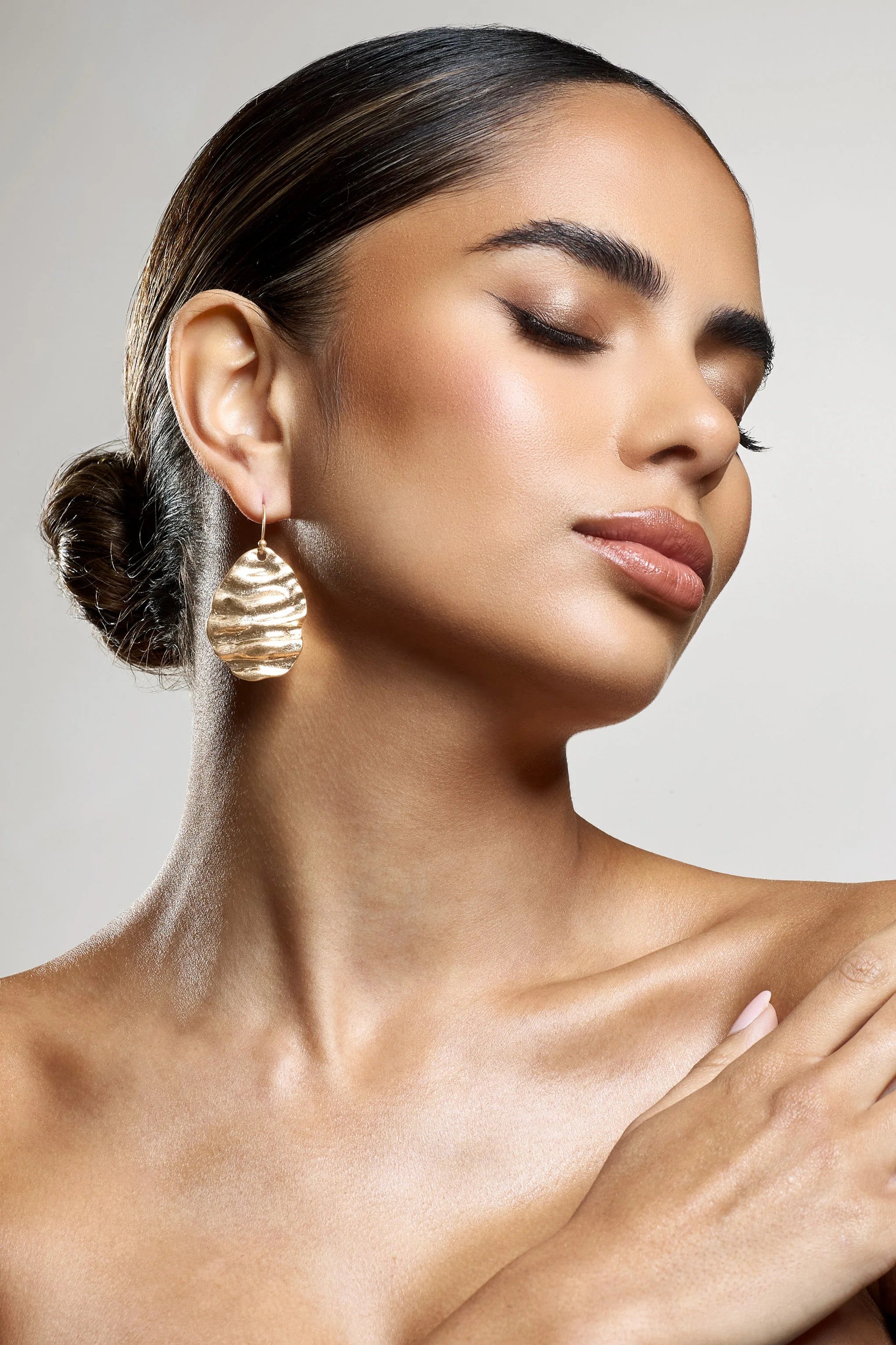 Maui | Gold Textured Abstract Dangle Earrings