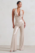 Rhyla | Gold Shimmer Cowl Neck Jumpsuit