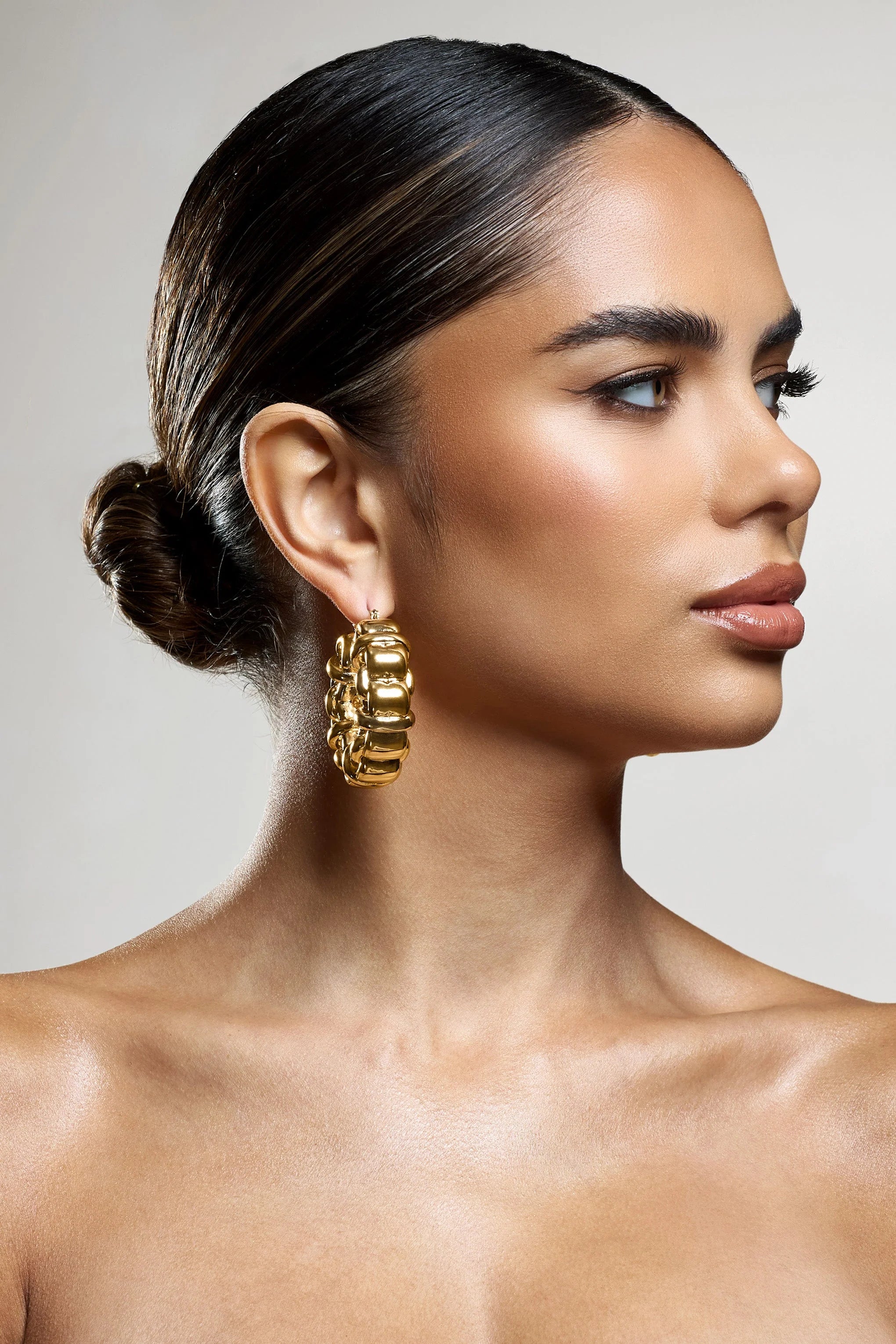 Orli | Gold Chunky Chain Hoop Earrings
