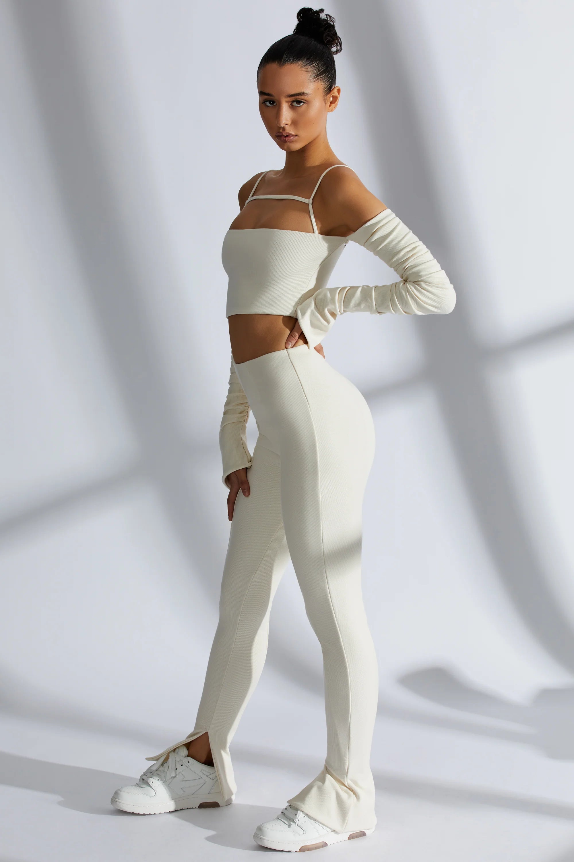 Ribbed Leggings in Ivory