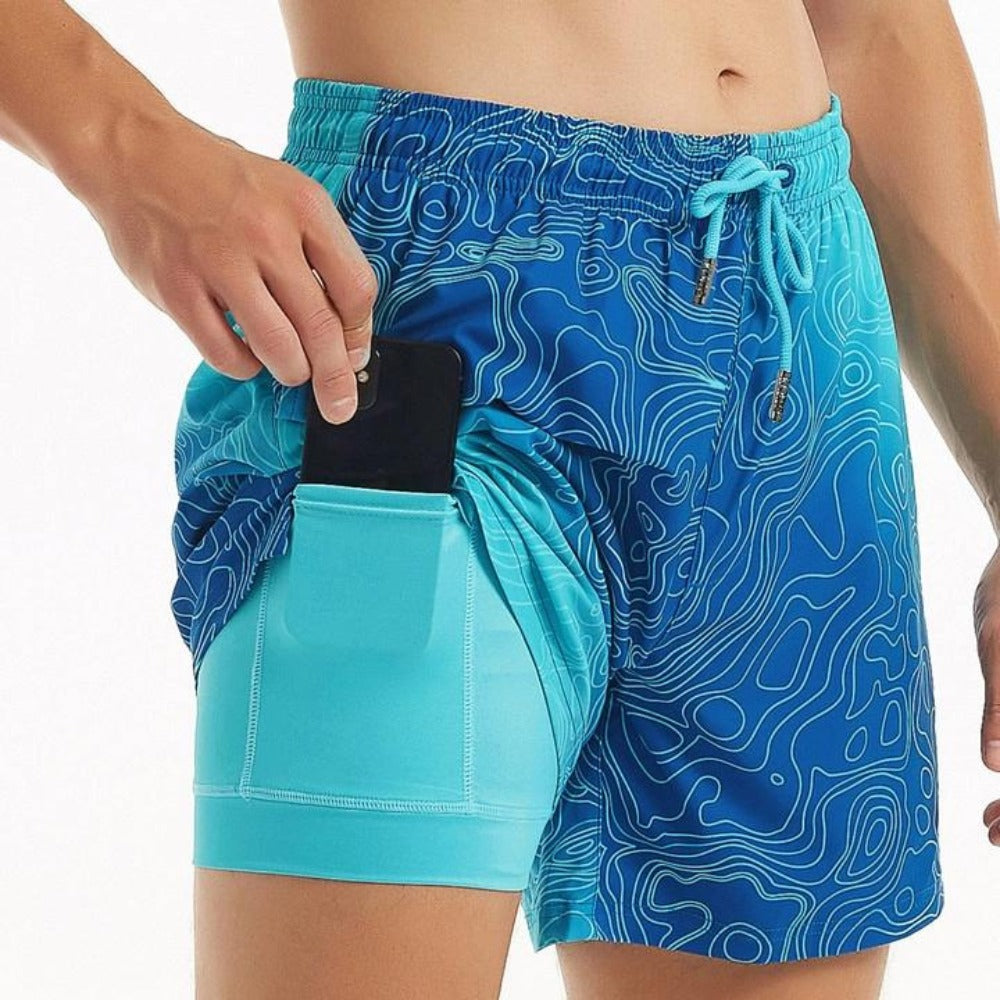 Ocean Depths - Compression Liner Hybrid Shorts