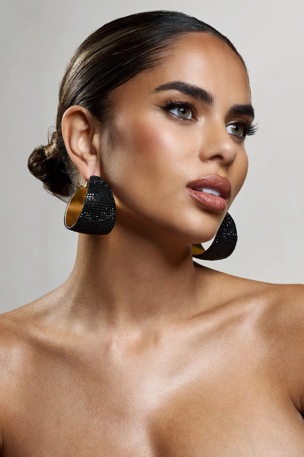 Twinkler | Black Chunky Statement Hoop Earrings
