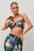 Open Heart | Watercolour Print Knot One Shoulder Bralette