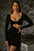 Long Sleeve Mini Dress in Black
