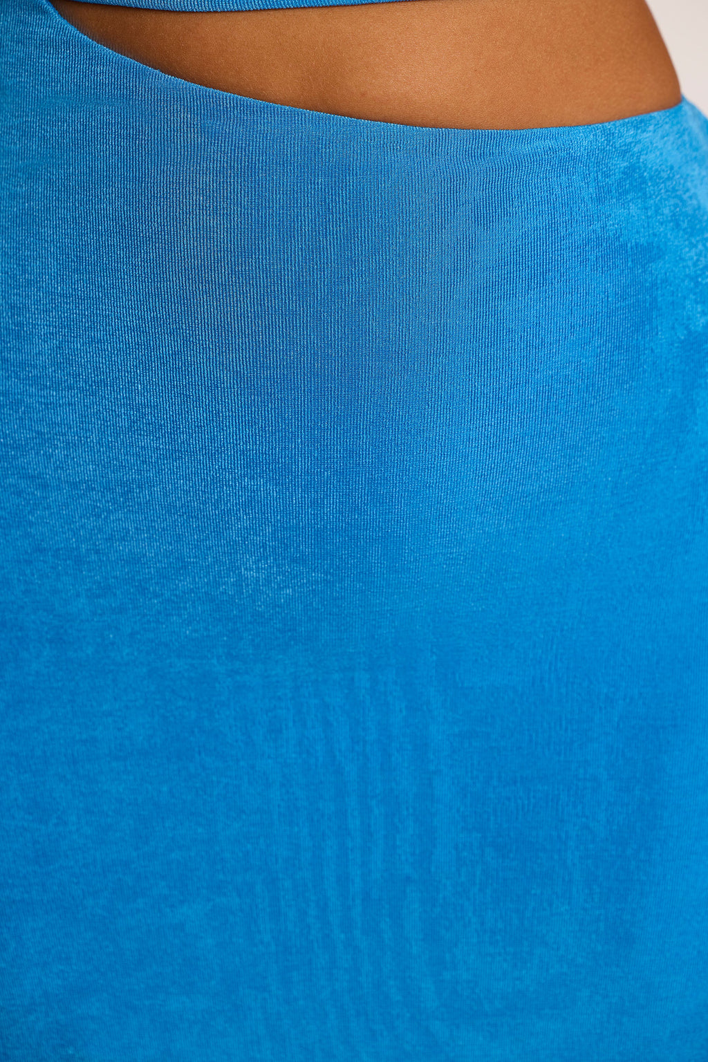 Textured Jersey Cut-Out A-Line Mini Dress in Cobalt Blue