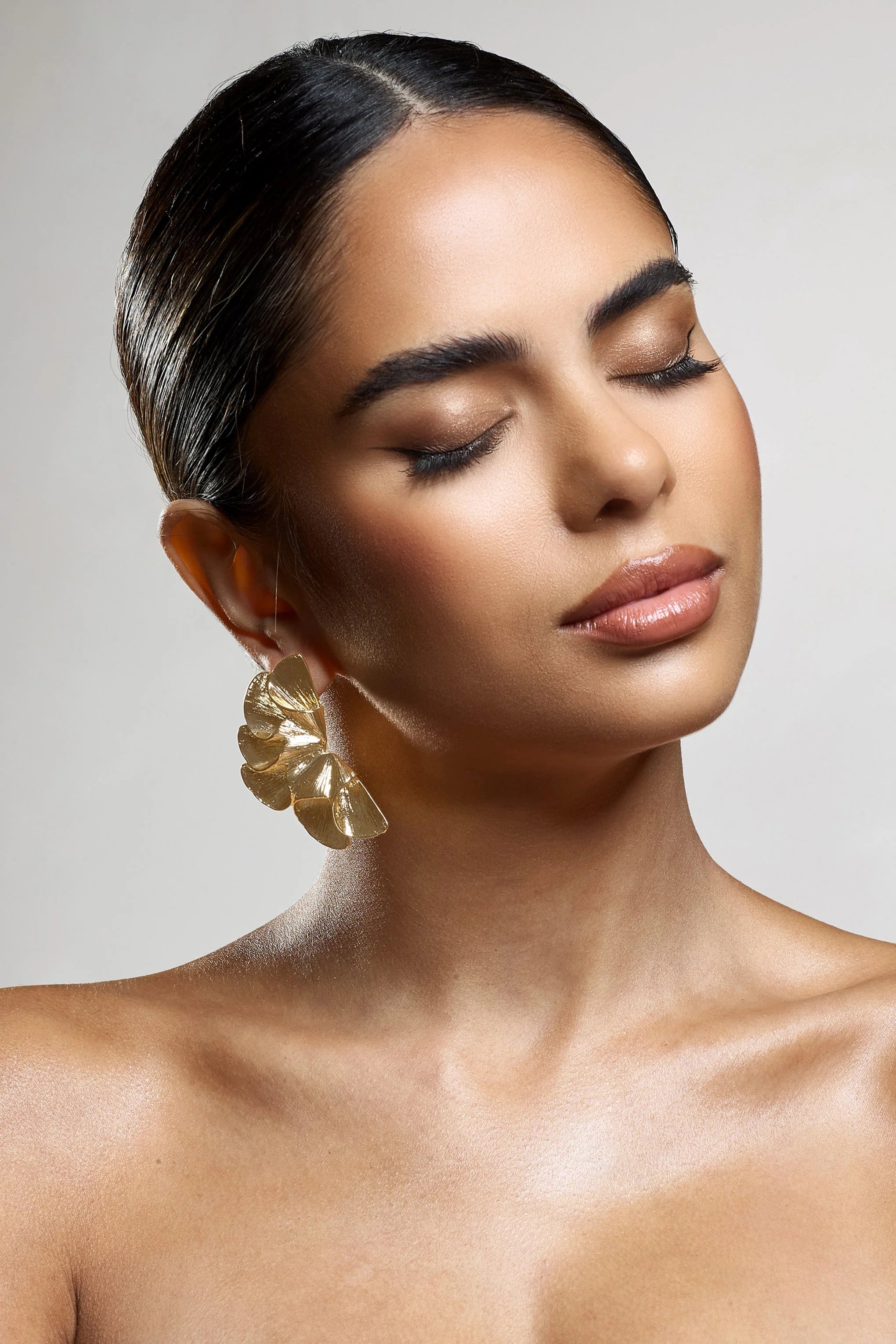 Koami | Gold Textured Statement Earrings
