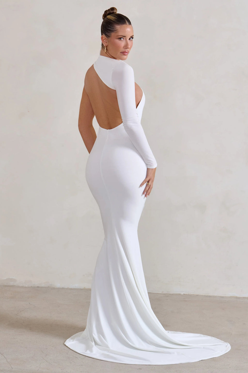 Katarina | White One Shoulder Fishtail Maxi Dress
