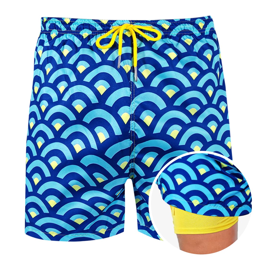 Miami Clouds - 6 Mid-Length Hybrid Shorts