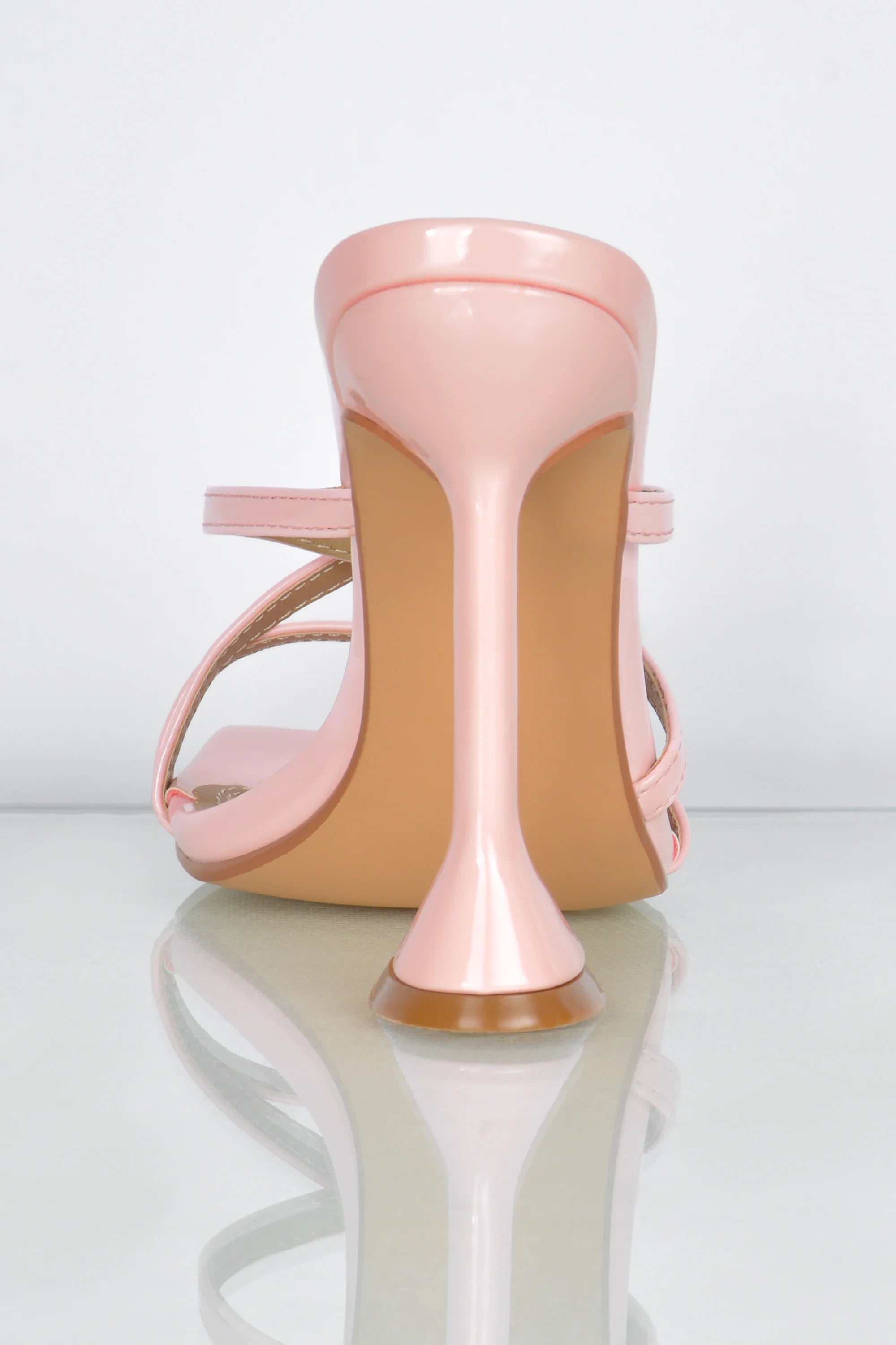 Cross My Path Strappy Mule Heels in Light Pink