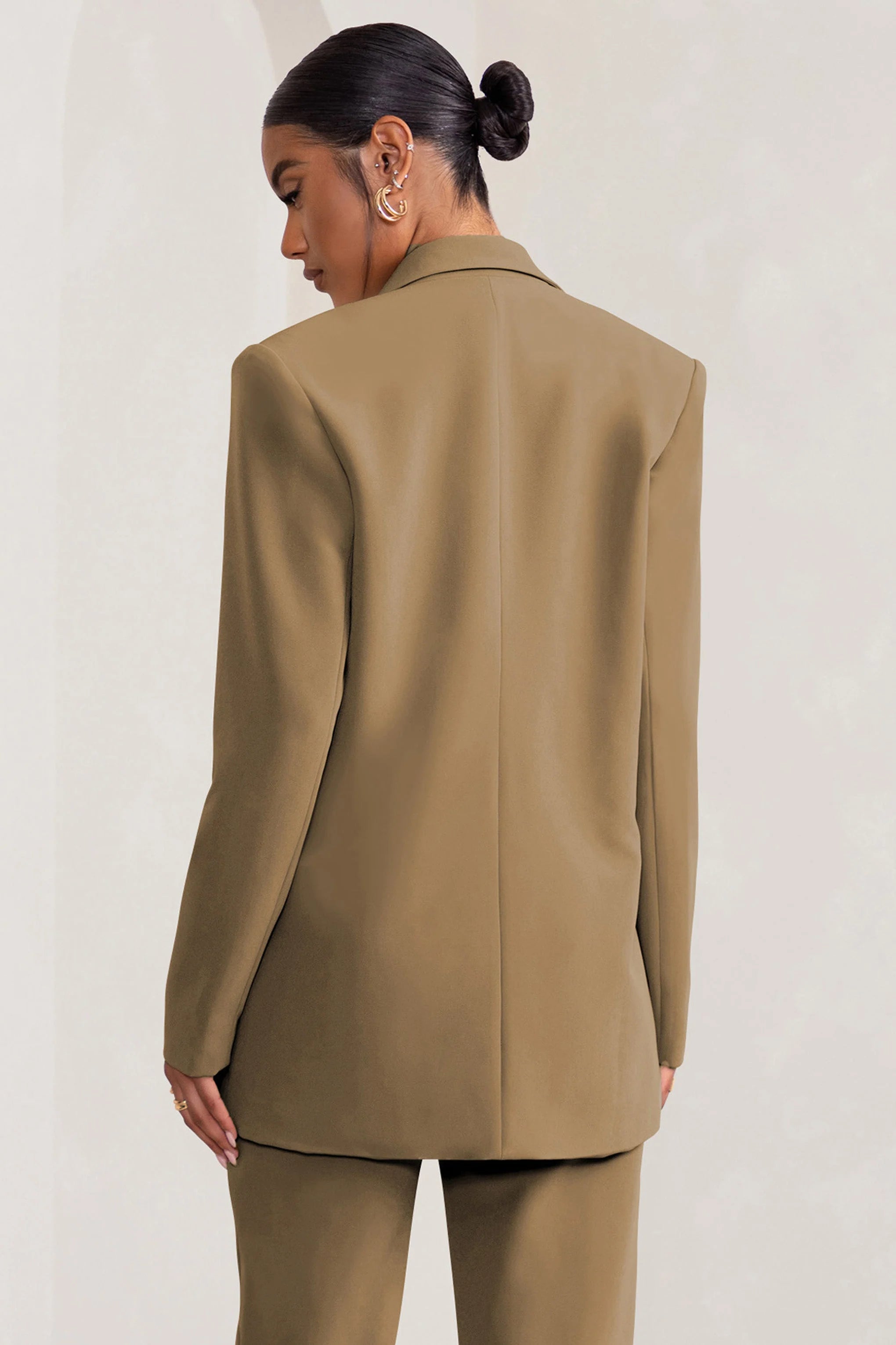 Barbie Girl | Sand Single Breasted Oversized Blazer