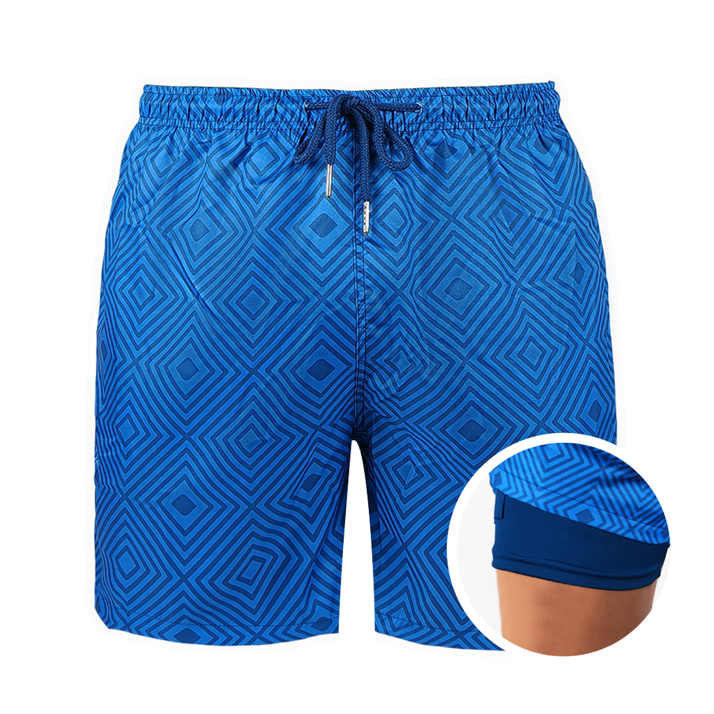 Blue Waves - 6 Mid-Length Hybrid Shorts
