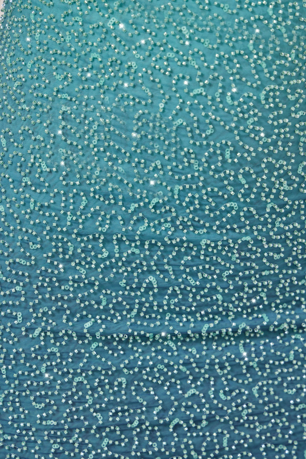Embellished Halter Neck Mini Dress in Blue Ombré