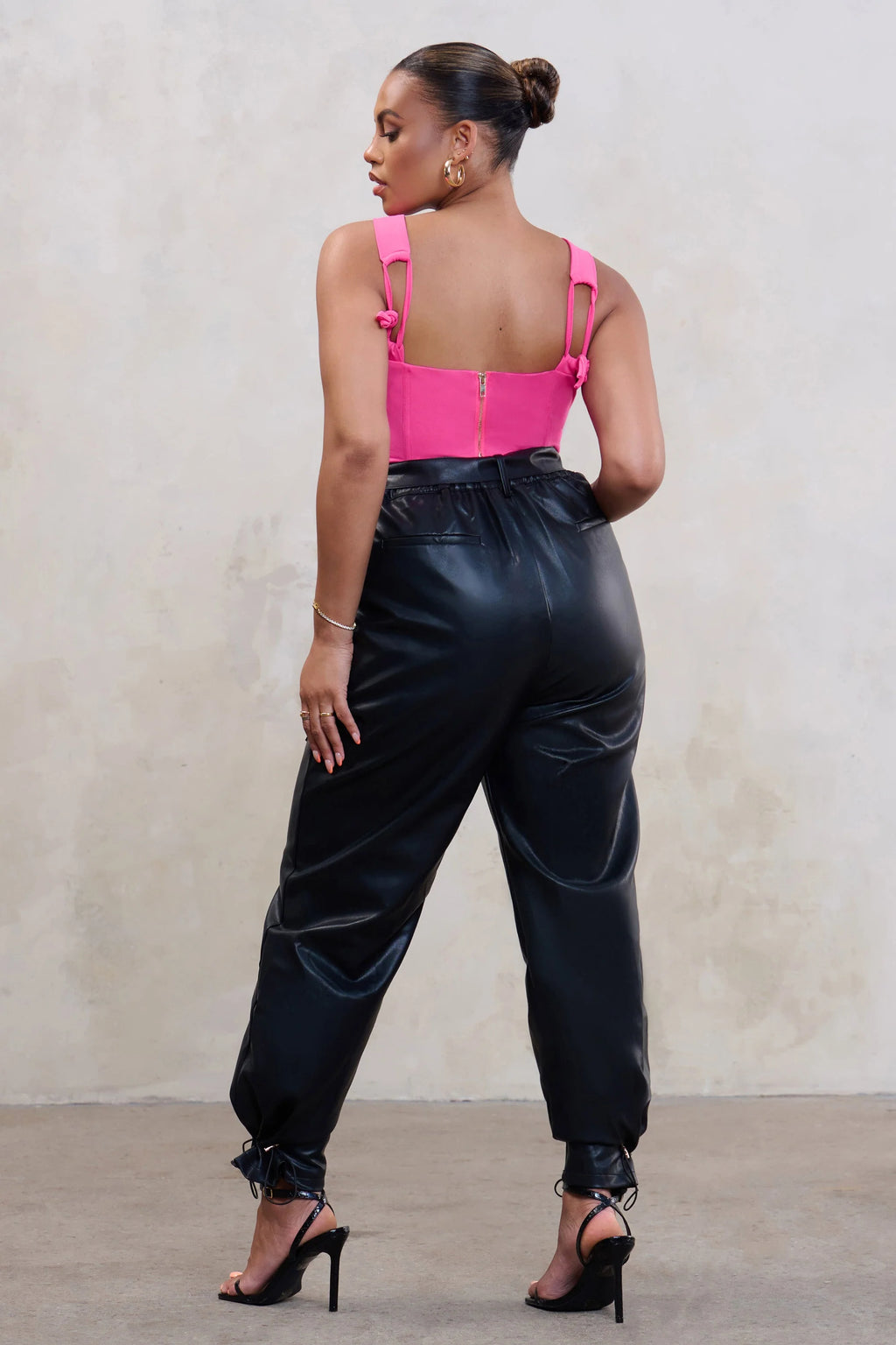 Forever | Plus Black Oversized Adjustable Hem Trousers