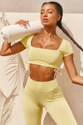 Ambition Slinky Crop Top in Yellow