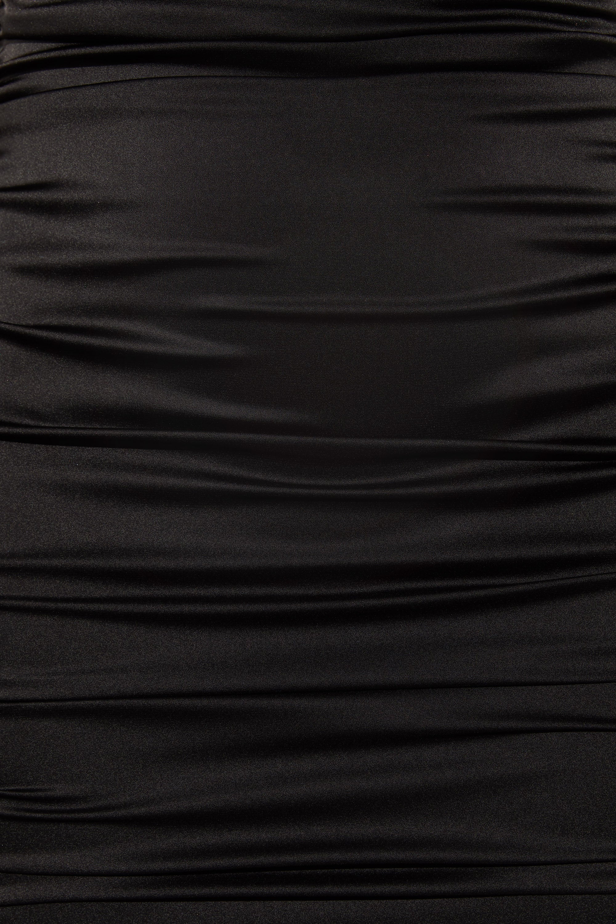 Sweetener Backless Ruched Satin Mini Dress in Black
