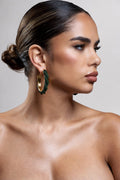 Forest | Green Diamante Hoop Earrings