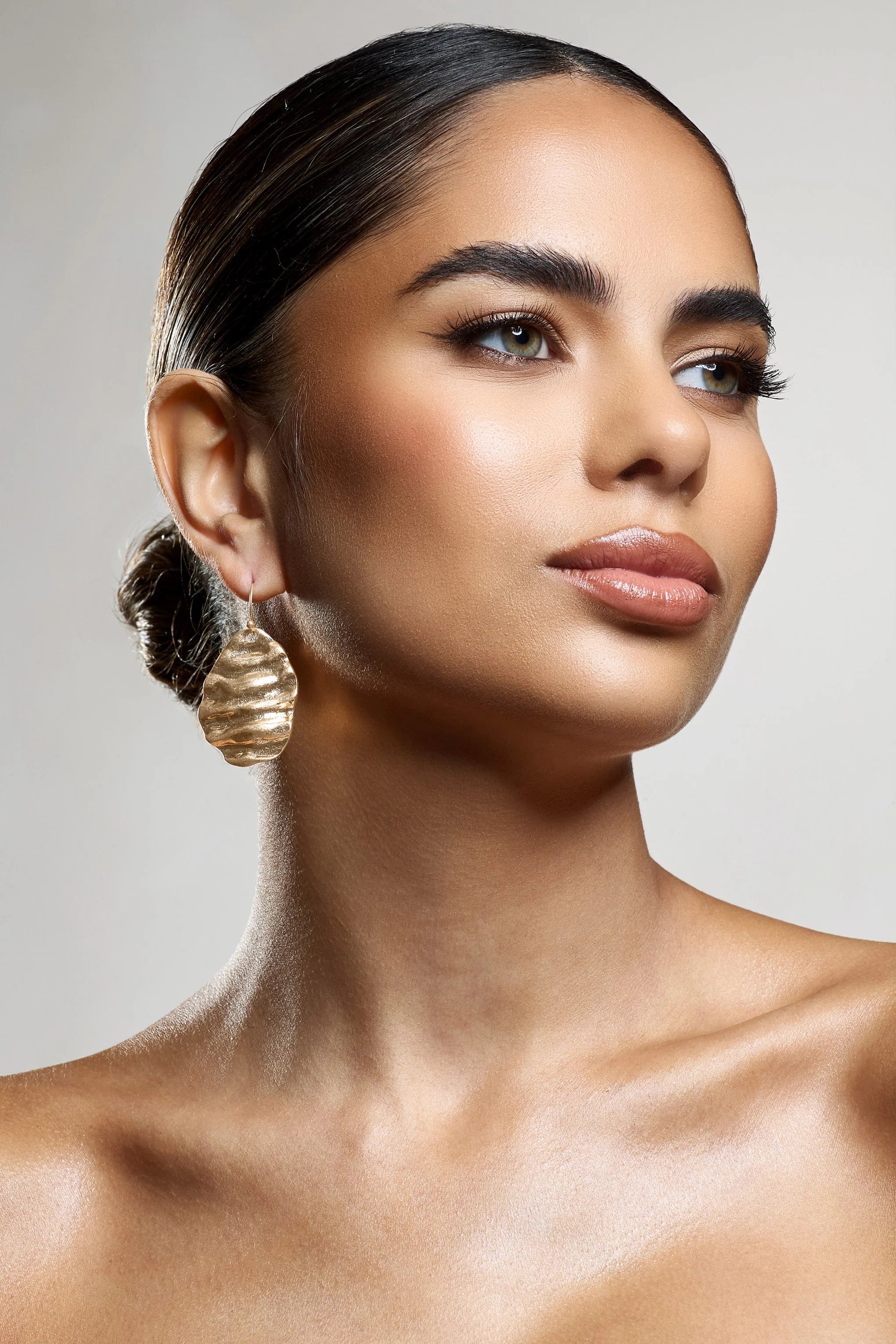 Maui | Gold Textured Abstract Dangle Earrings