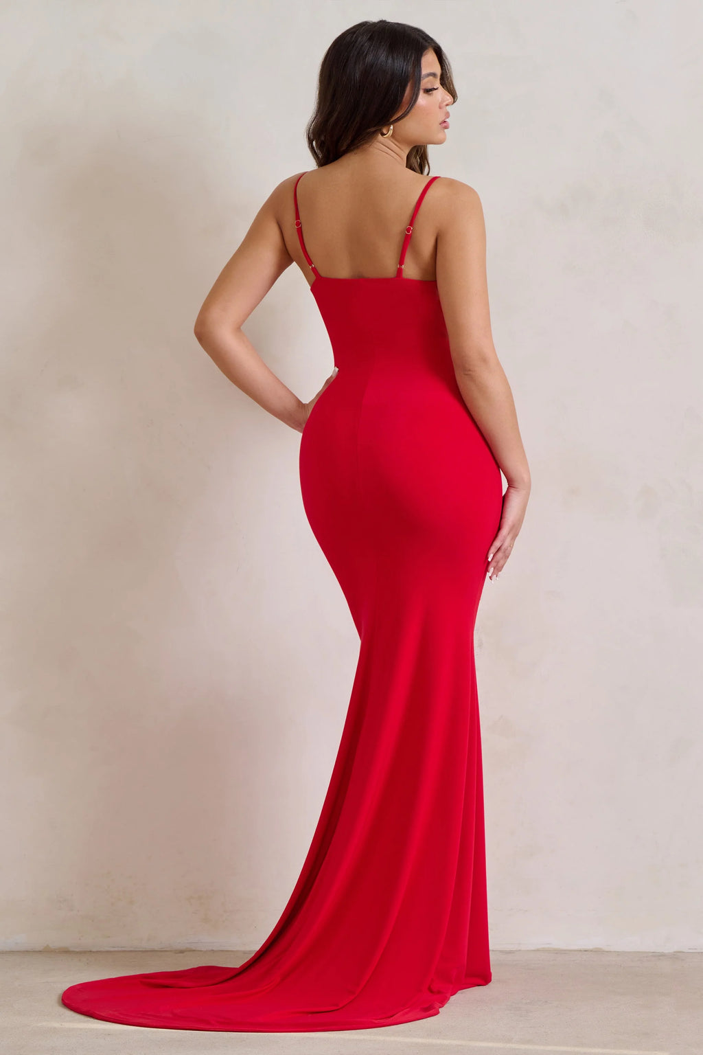 Sammi | Red Cami Plunge Wrap Maxi Dress