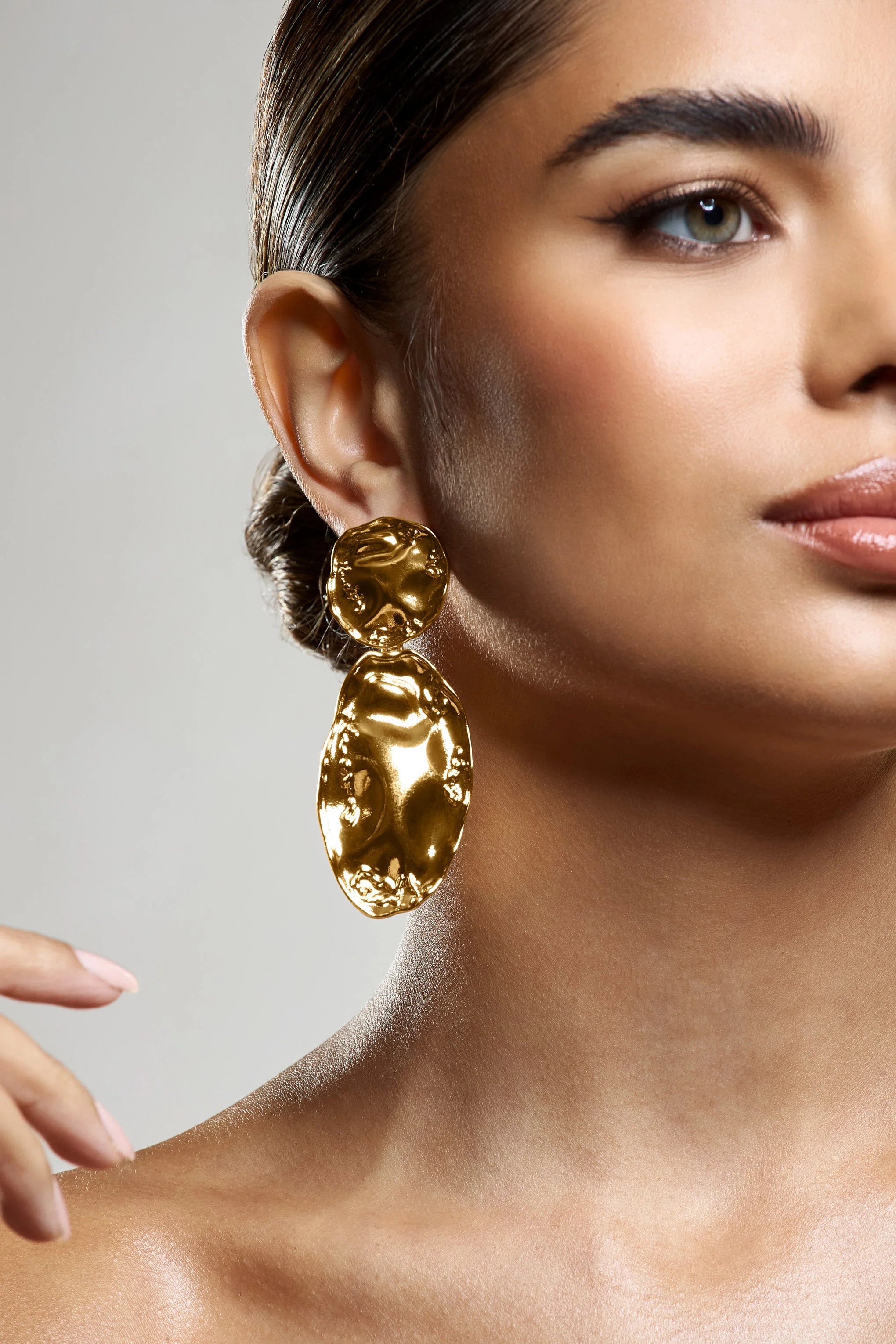 Zen | Gold Abstract Drop Circle Earrings