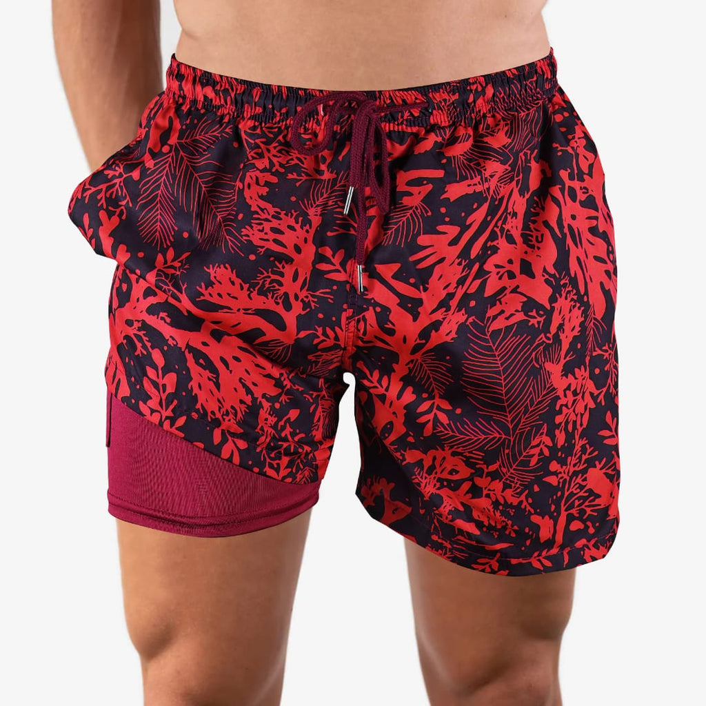 Red Reef - 6 Mid-Length Hybrid Shorts