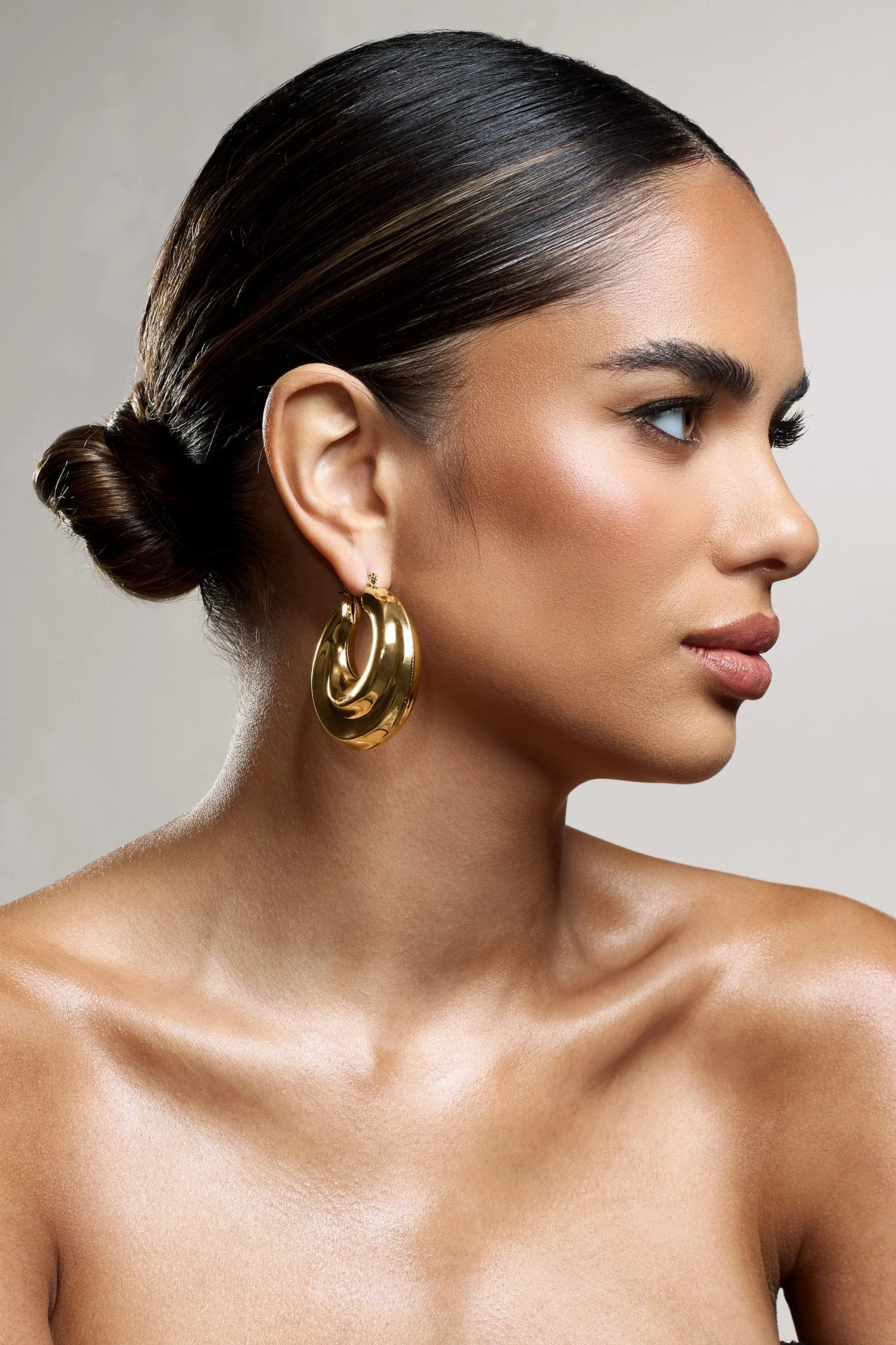 Iowa | Gold Chunky Statement Hoop Earrings