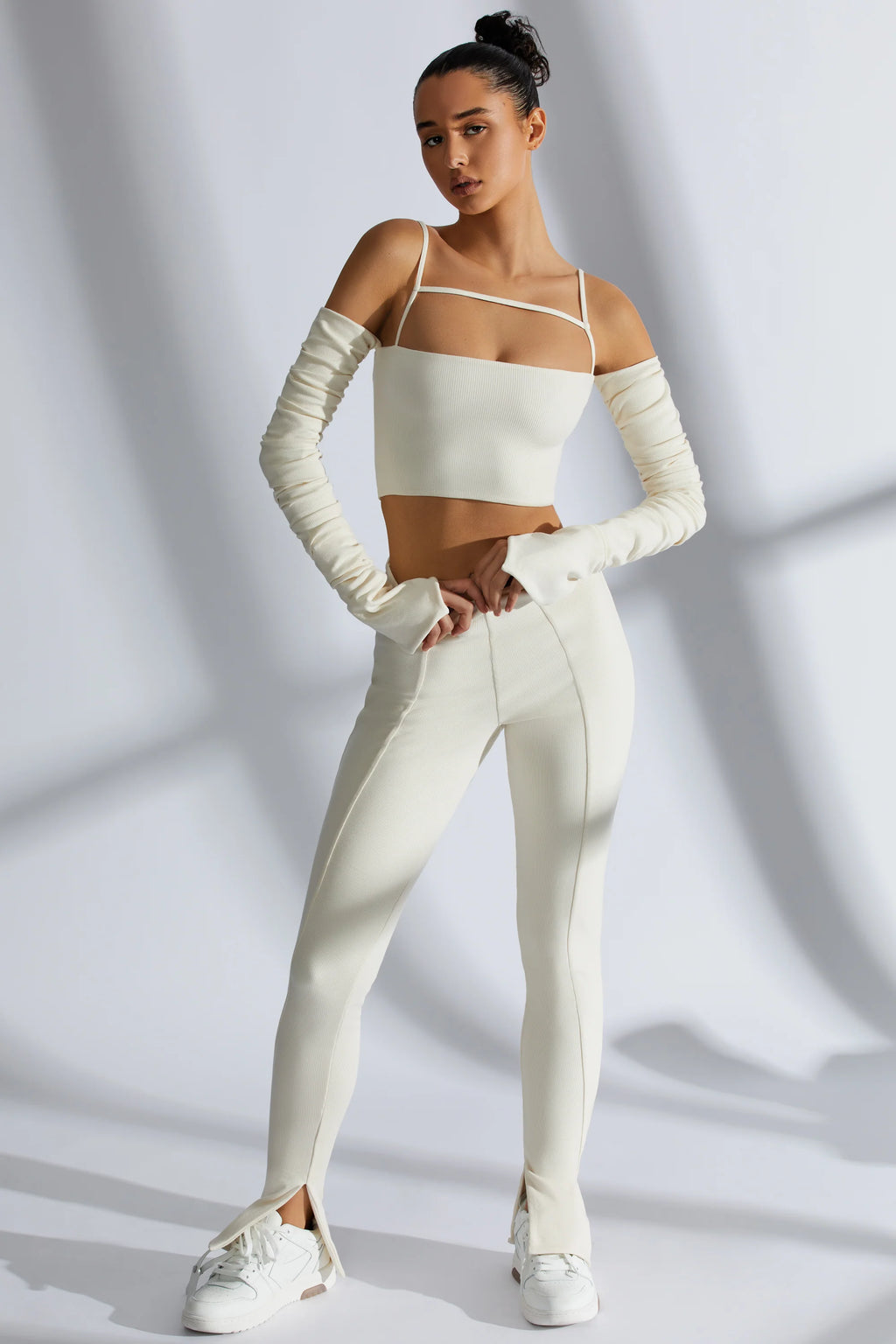 Ribbed Leggings in Ivory
