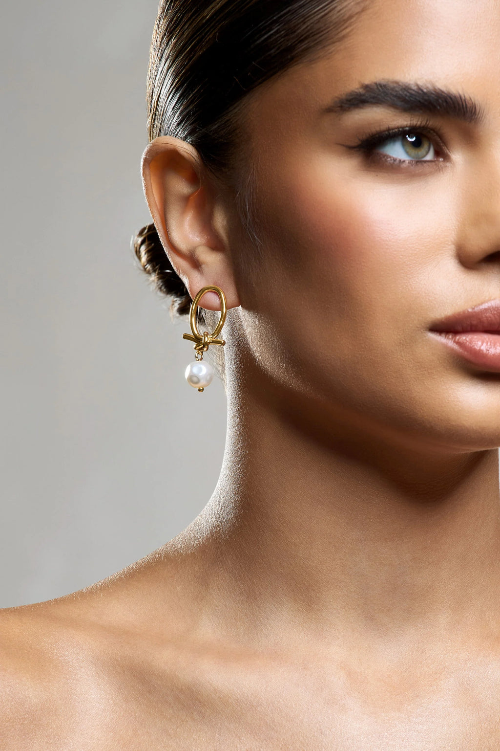 Ivory | Gold Pearl Dangle Earrings