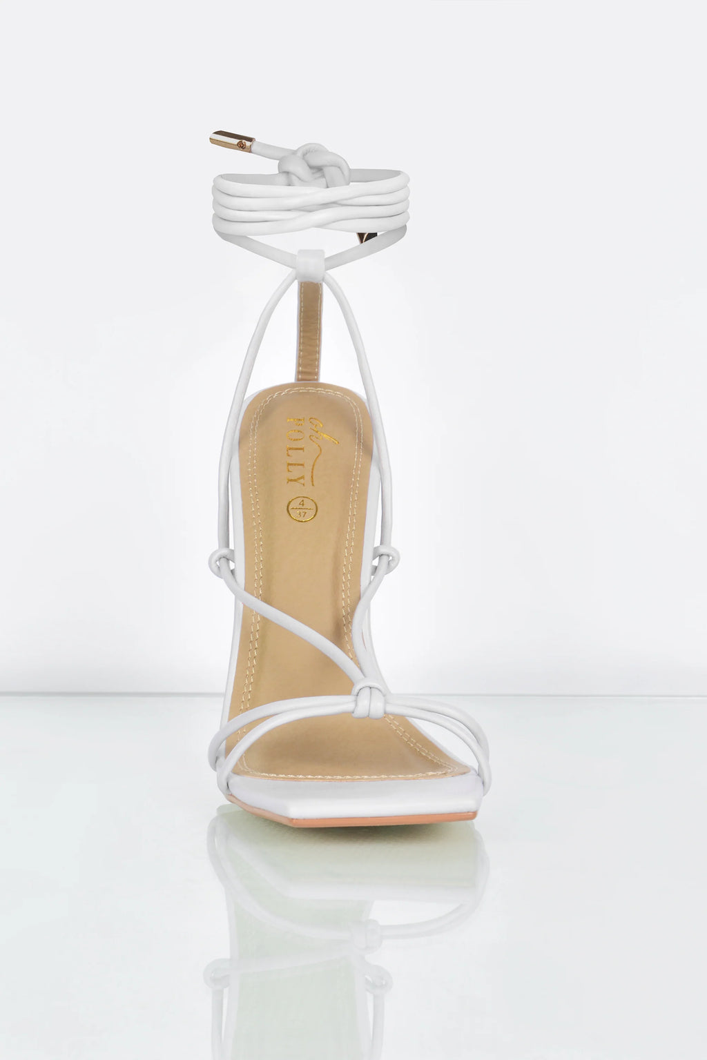 Lace It Up Strappy Lace Up Heels in White