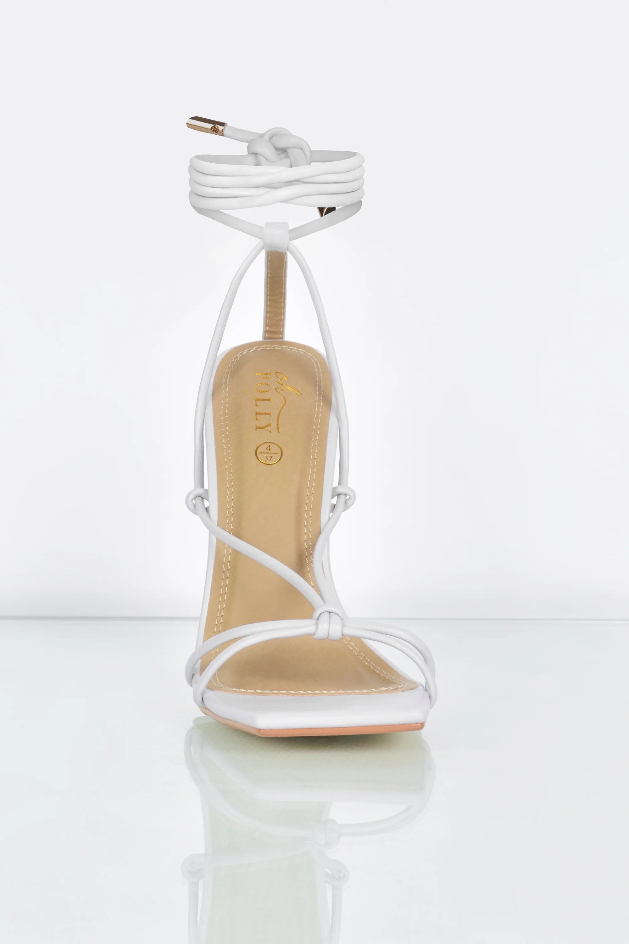 Lace It Up Strappy Lace Up Heels in White