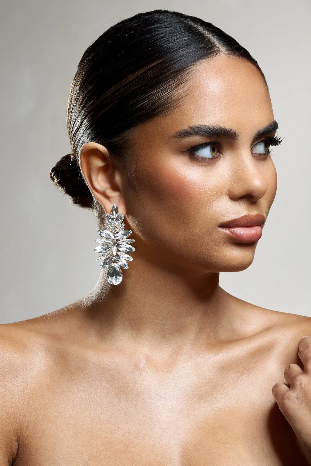 Refractive | Gold Diamante Statement Earrings