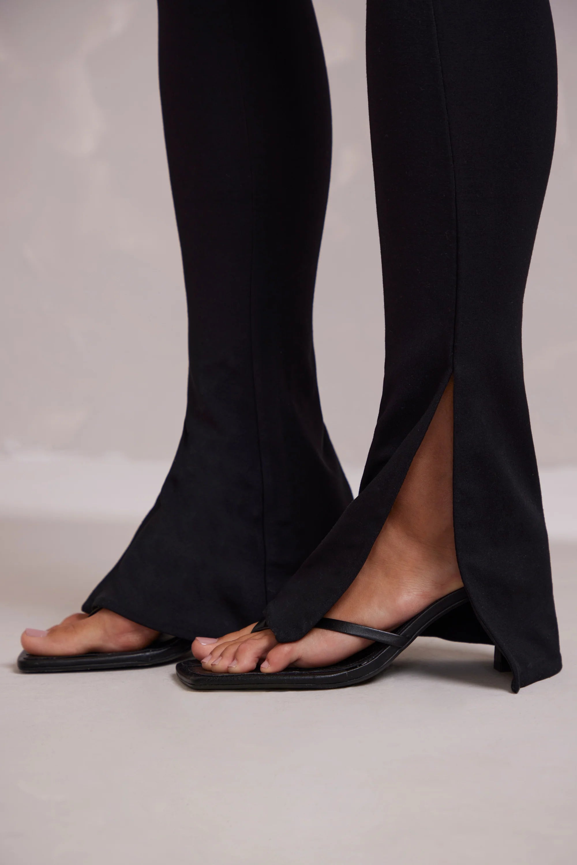 Petite Halter Neck Plunge Jumpsuit in Black