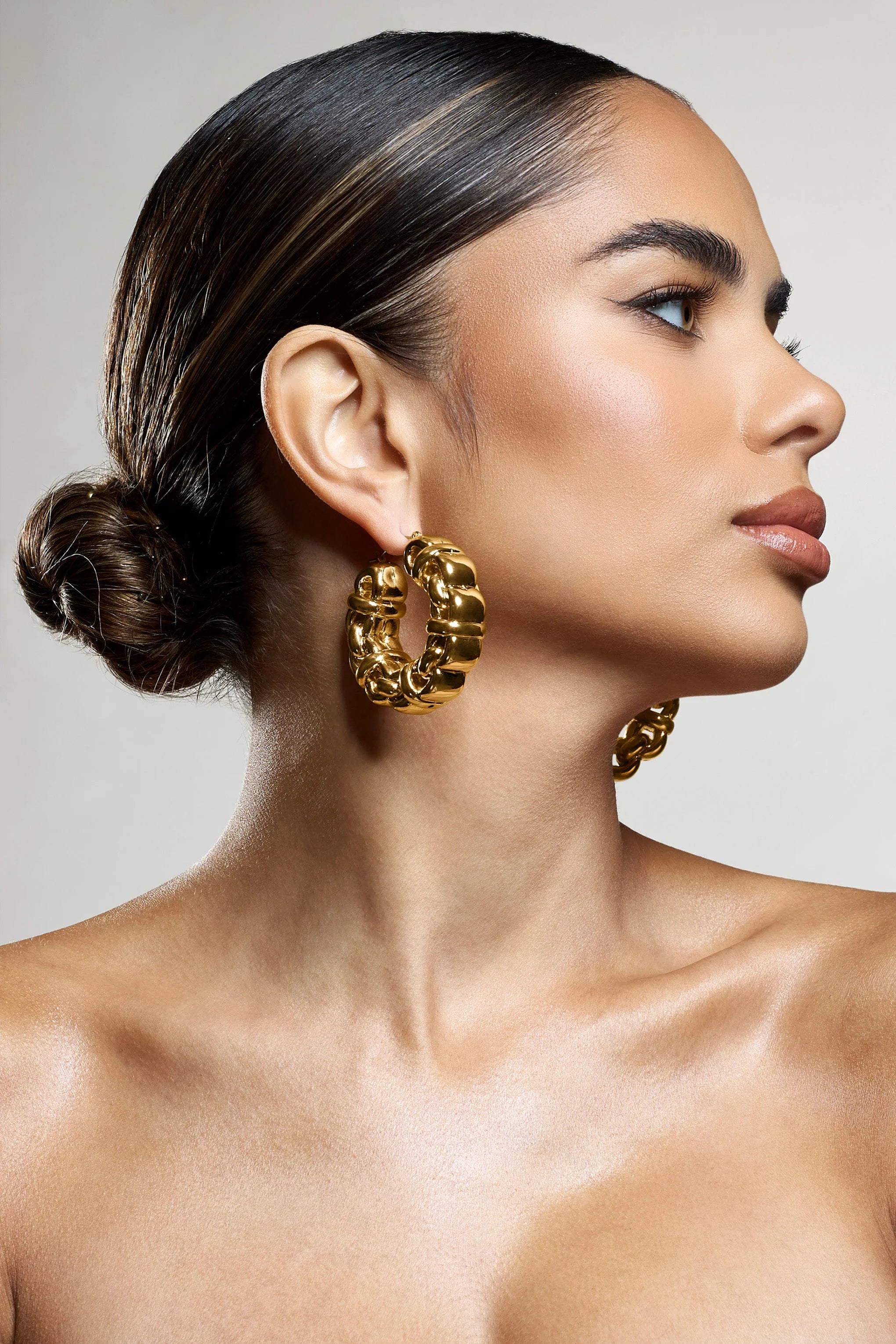 Orli | Gold Chunky Chain Hoop Earrings