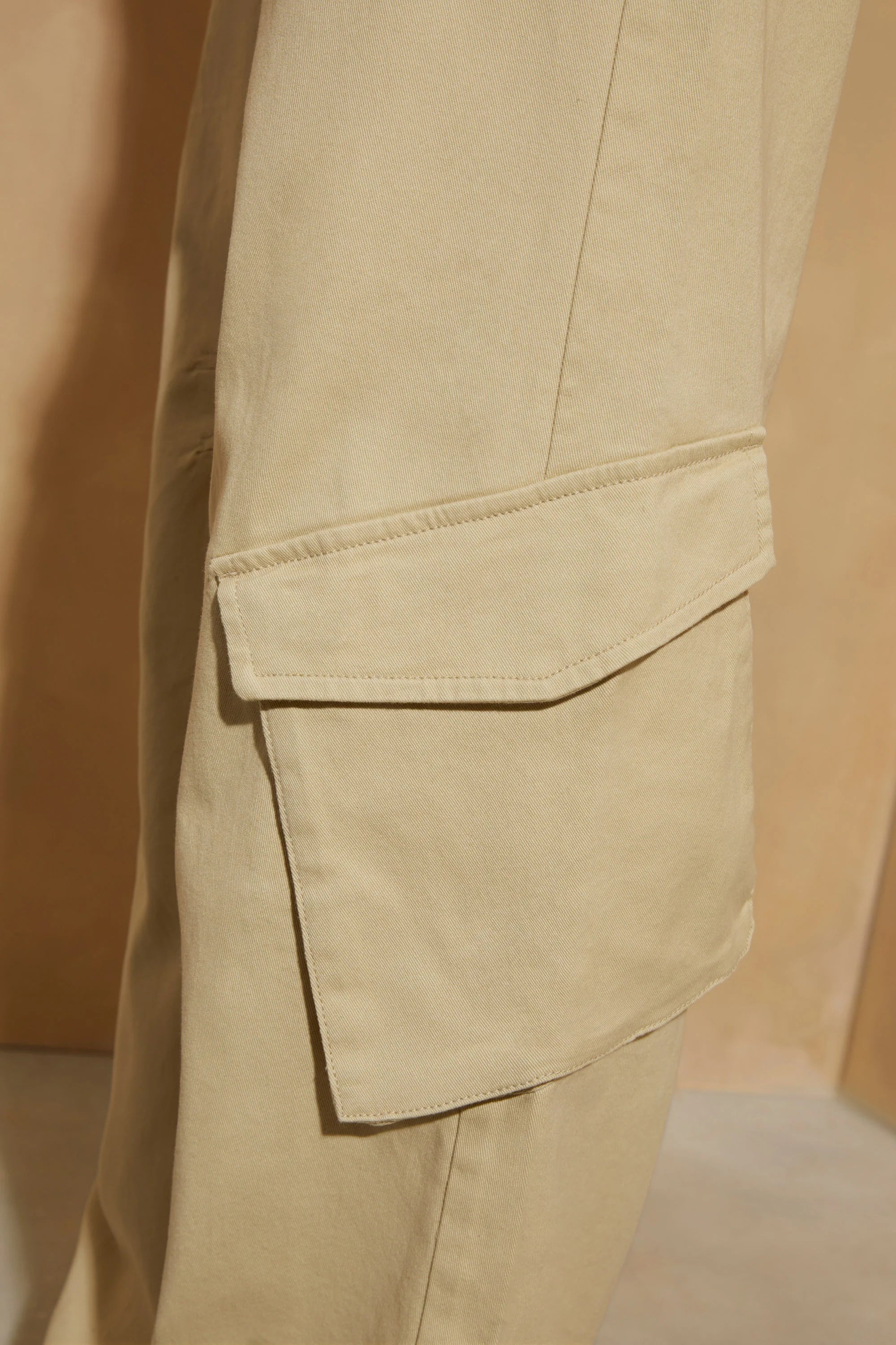 Tall Wide Leg Long Sleeve Cargo Jumpsuit in Sage