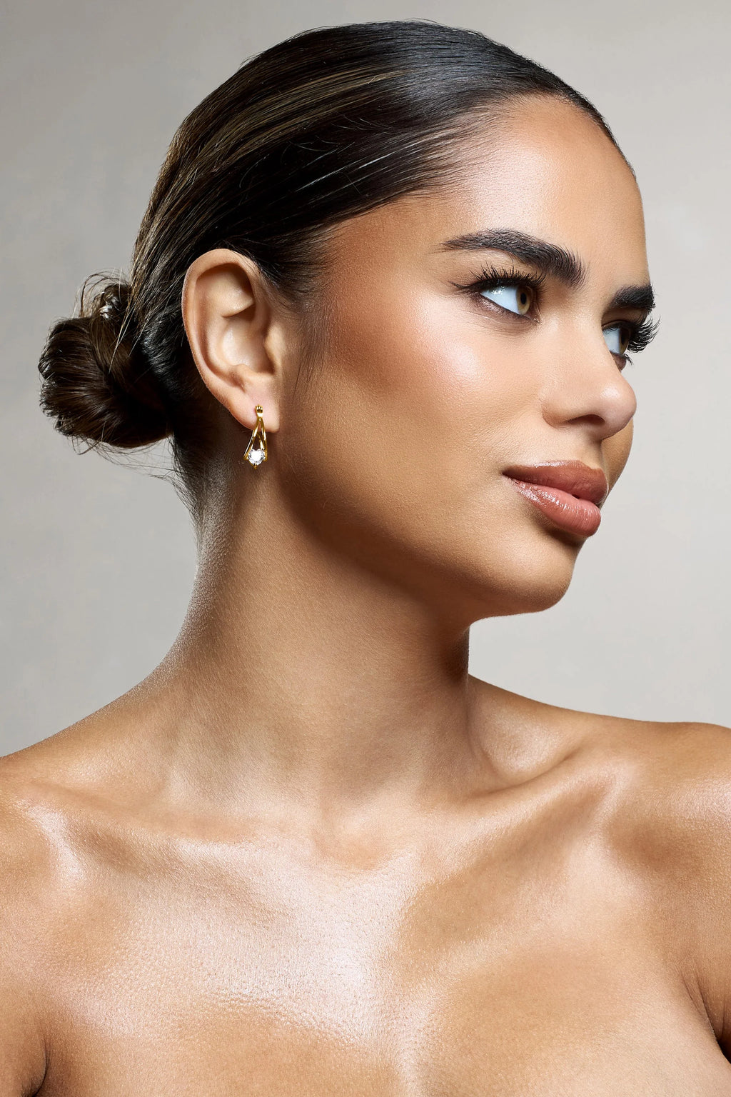 Adira | Gold Diamante Small Hoop Earrings