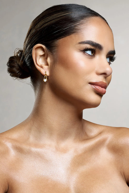 Adira | Gold Diamante Small Hoop Earrings