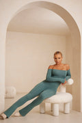 Tall Off The Shoulder Jumpsuit in Teal