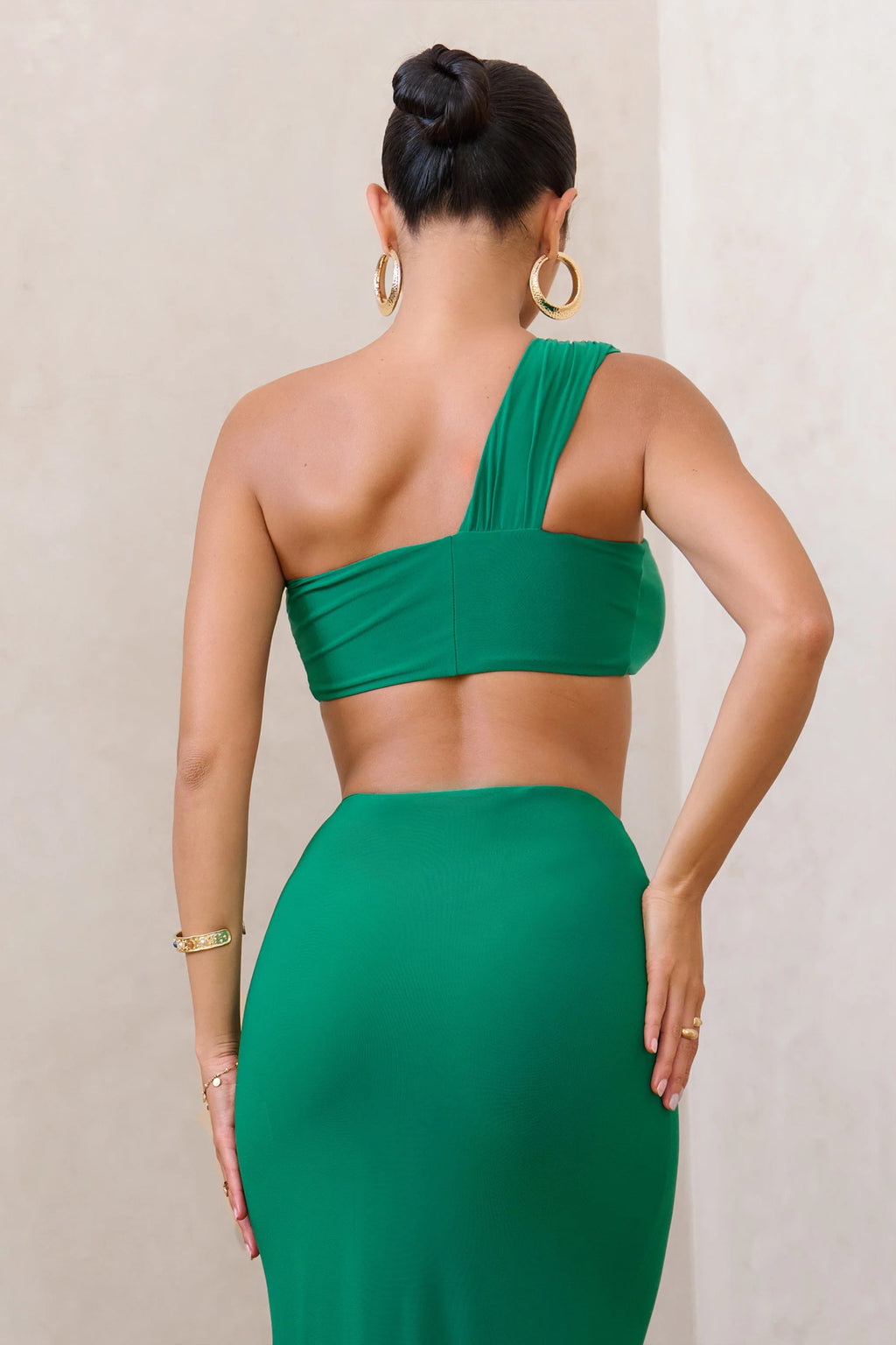Open Heart | Green Knot One Shoulder Bralette