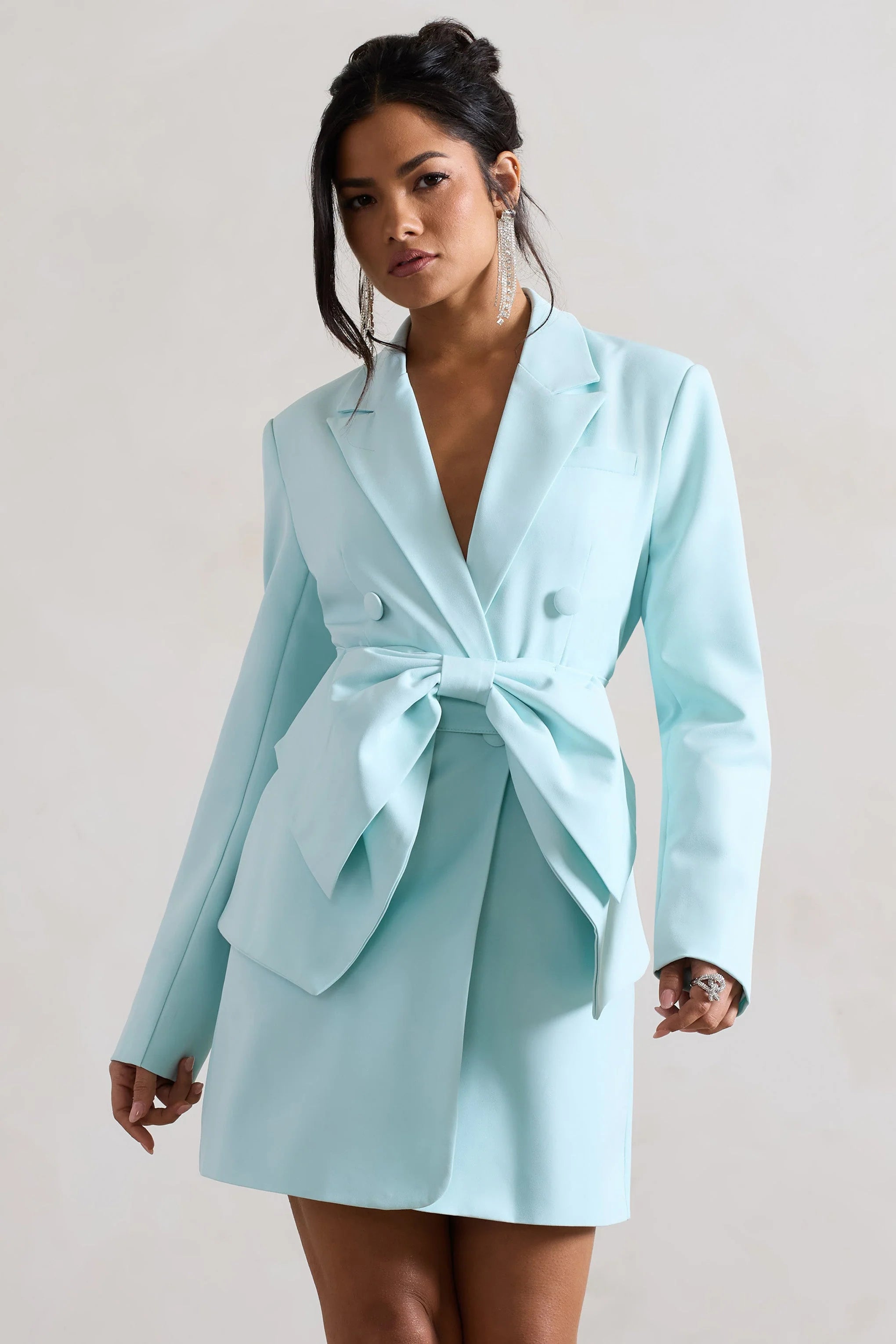Prized | Iced Green Tailored Blazer Dress With Bow