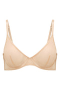 Soft Mesh Single Layer Underwired Bra in Beige