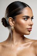 Lenten | Gold Abstract Ribbed Earrings