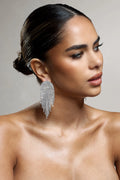 Waterfall | Silver Diamante Tassel Earrings