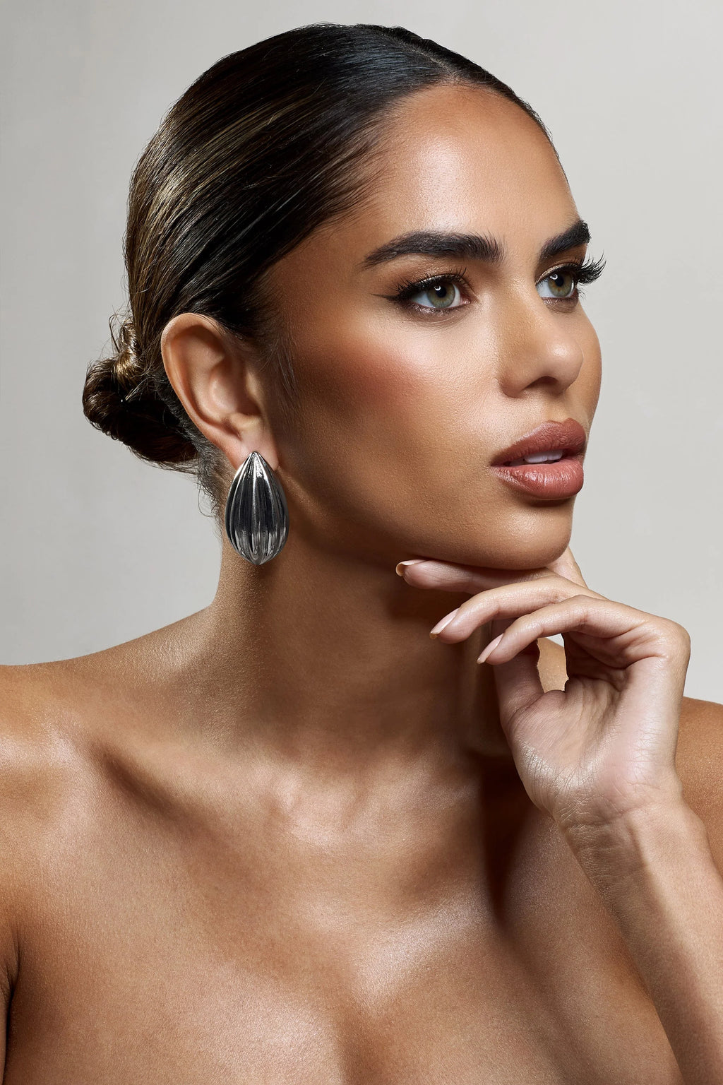 Hollis | Silver Statement Teardrop Earrings