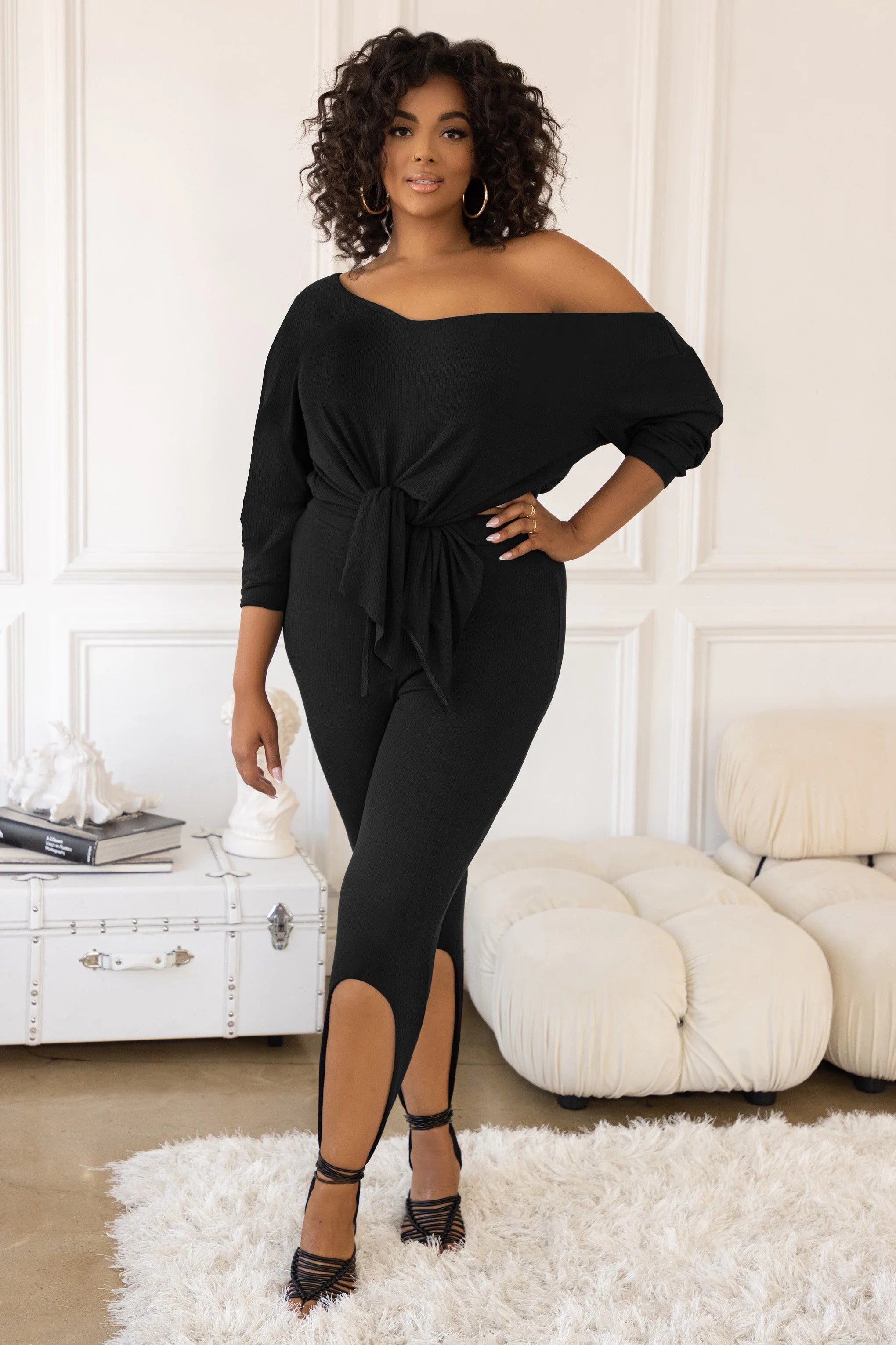 Solo | Plus Black Stirrup Leggings
