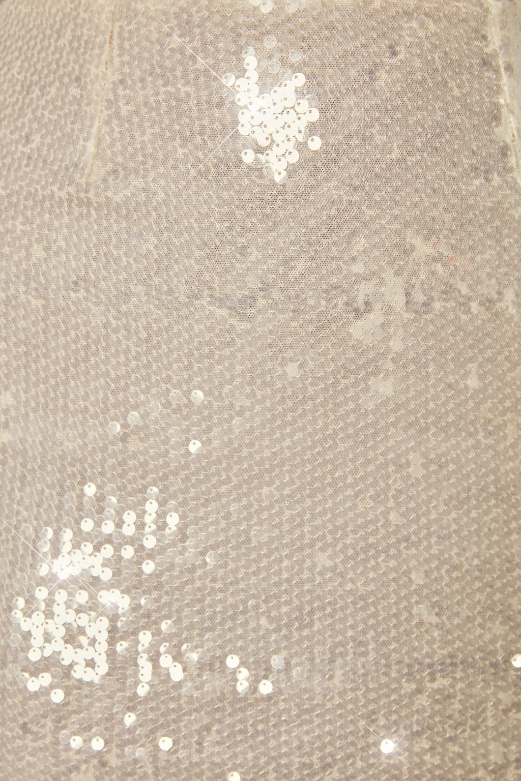Flat Sequin Mini Skirt in Ivory