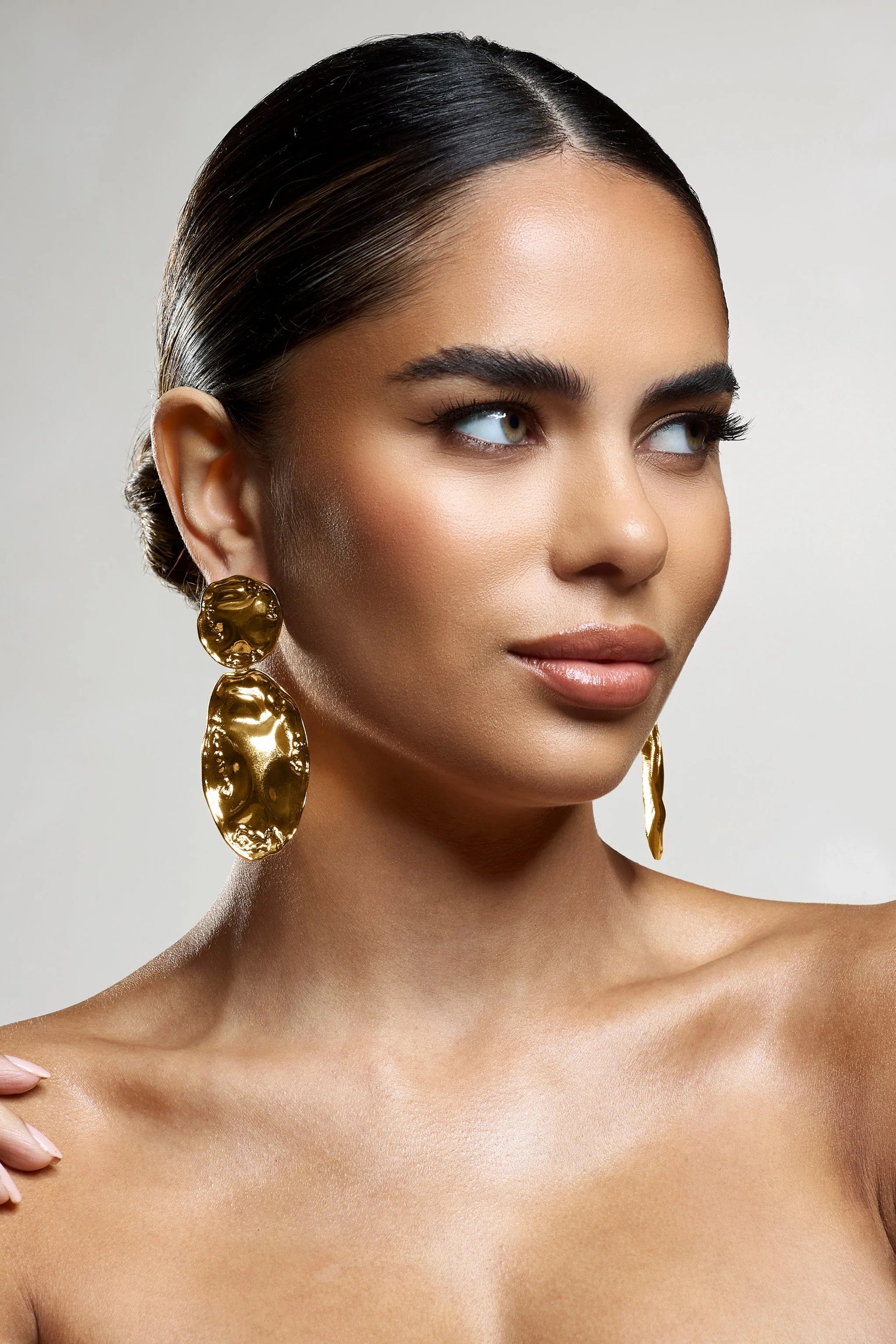 Zen | Gold Abstract Drop Circle Earrings